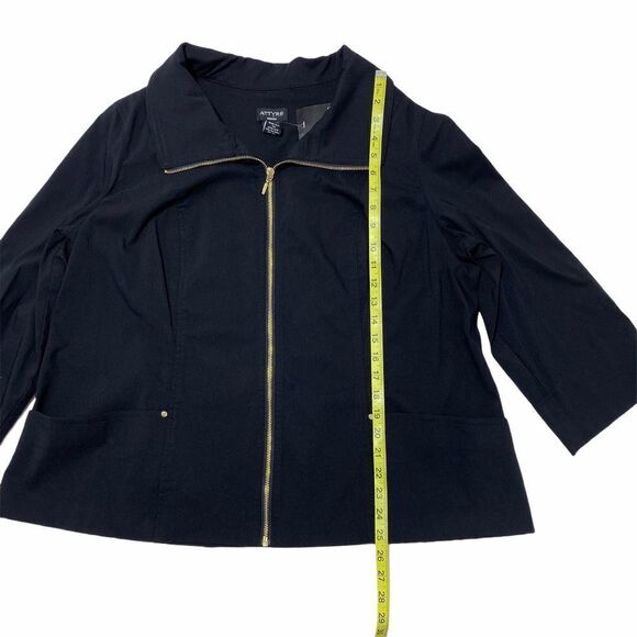 ATTYRE Woman Full Zip Black Jacket Size 1x Nwt - Picture 8 of 10